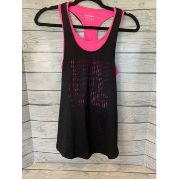 Womens Double Layer Tank Top Size 2 Racerback Yoga Gym Workout You Got This - Picture 1 of 12